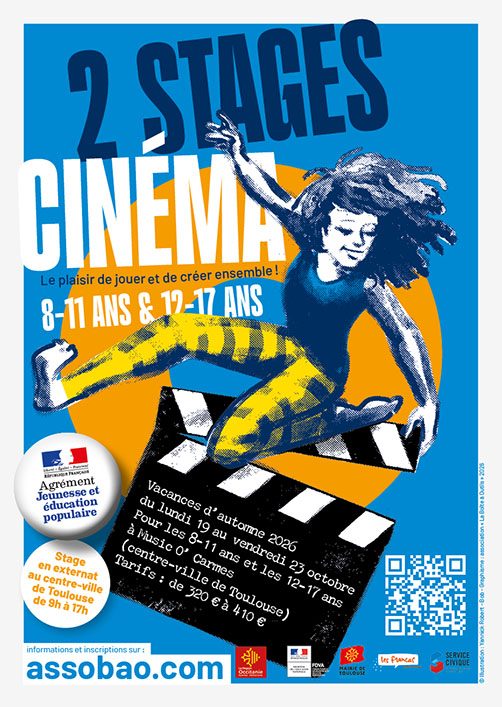 Stage cinéma pour les jeunes, les enfants et les ados à Toulouse en octobre 2026