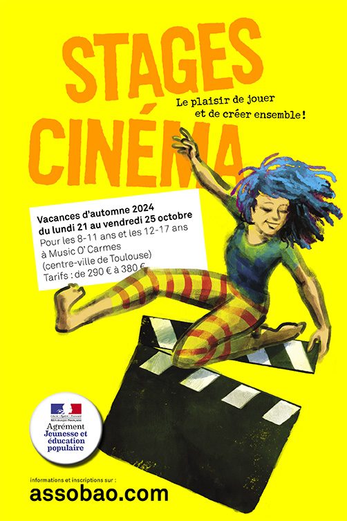 Stage cinéma pour les jeunes, les enfants et les ados à Toulouse en octobre 2024